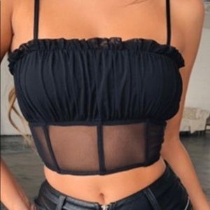 See though crop top 🖤